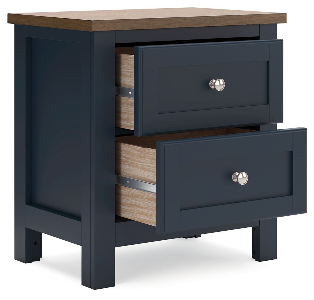 Landocken - Brown / Blue - Two Drawer Night Stand by Signature Design by Ashley® | Bel Furniture