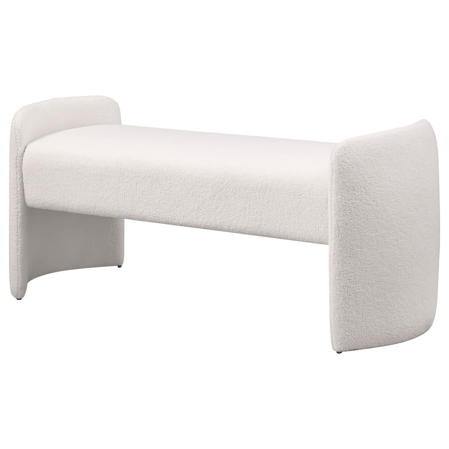 Peoria - Velvet Upholstered Accent Bench - Ivory