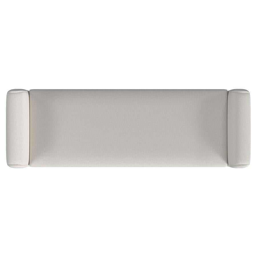 Rex Fabric Upholstered Accent Bench with Armrests Vanilla