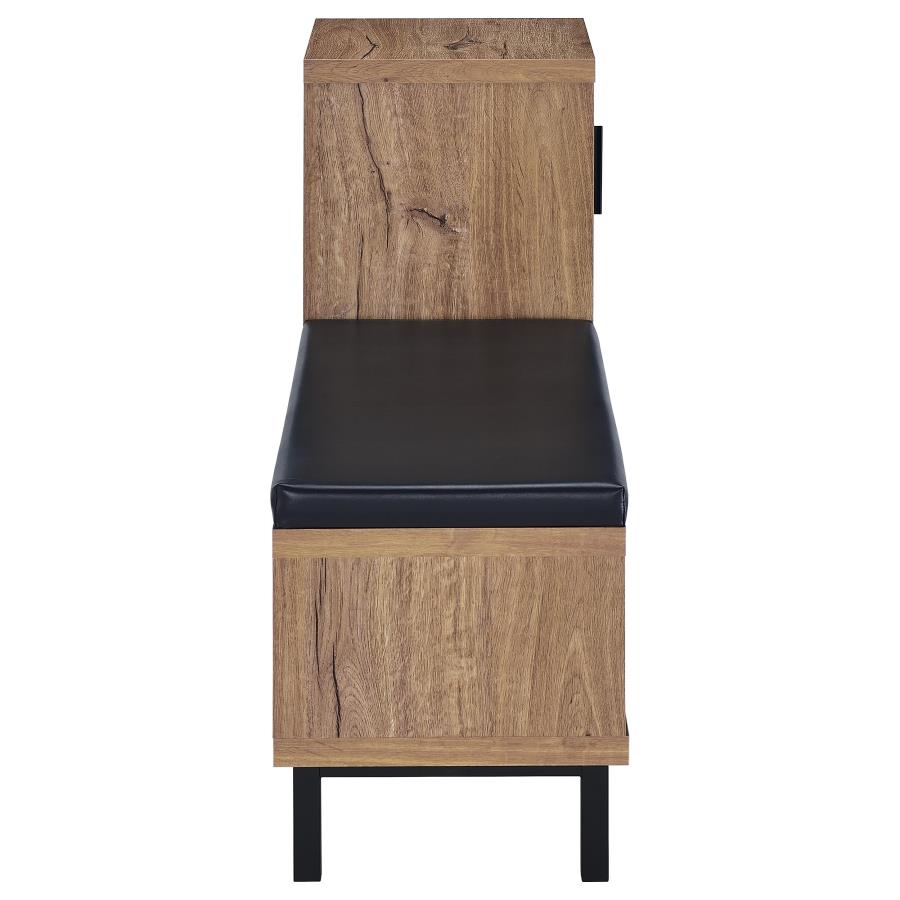 Teller - 1-Door Entryway Shoe Storage Bench - Natural Oak