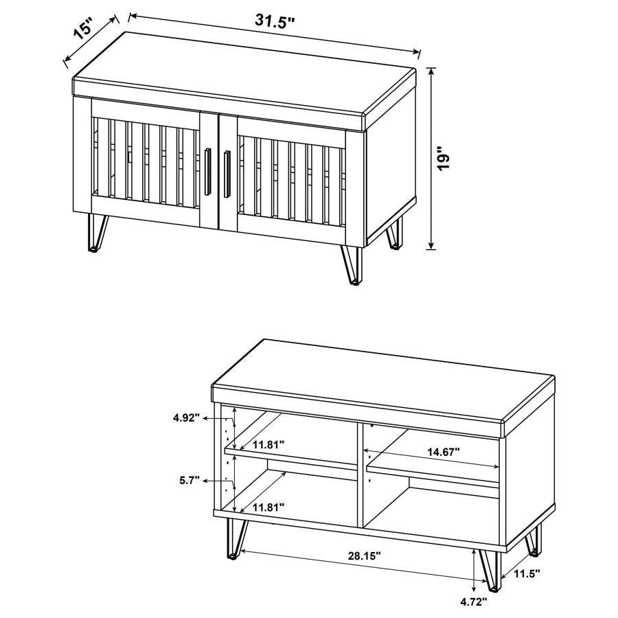 Brixton - 2-Door Padded Entryway Shoe Storage Bench