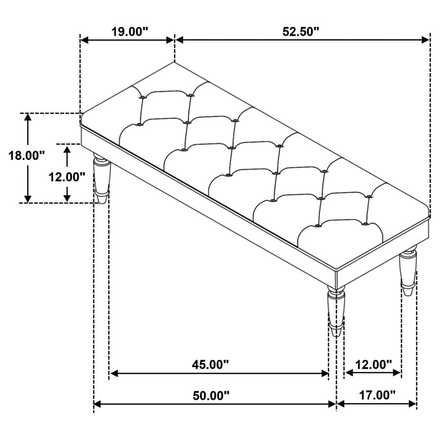 Marsha - 52" Upholstered Entryway Accent Bench - Latte