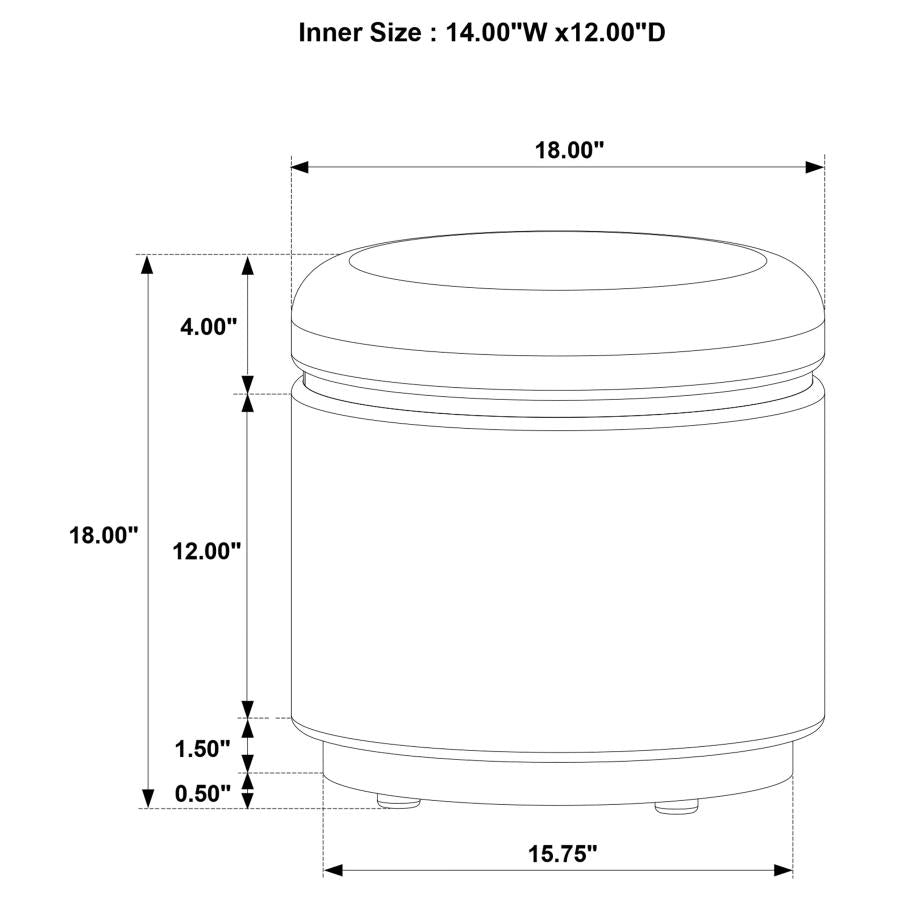 Remuda - Boucle Upholstered Round Storage Ottoman - Ivory