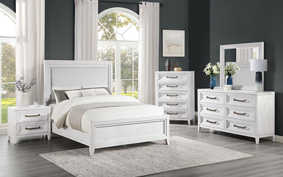 Marielle - 5-Drawer Bedroom Chest - Distressed White by CoasterEveryday | Bel Furniture