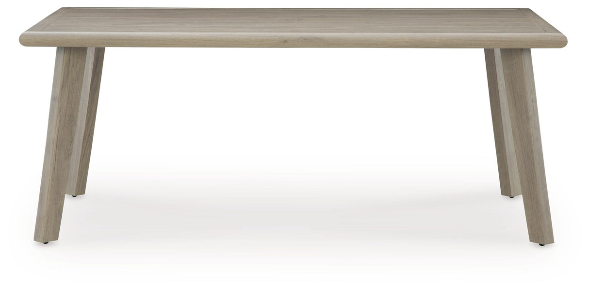 Cliff Trails - Beige - Rectangle Dining Table With Umbrella Option by Signature Design by Ashley® | Bel Furniture