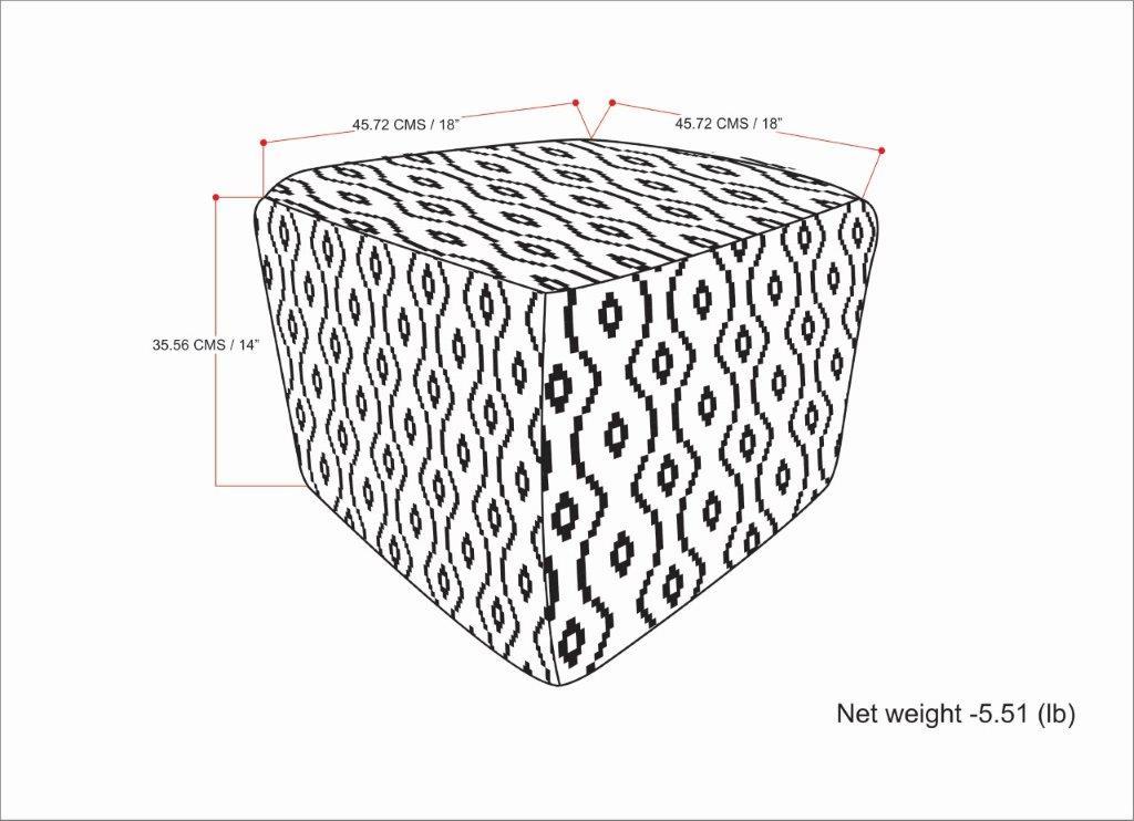 Kiana - Square Woven Outdoor / Indoor Pouf - Black / White by Simpli-Home | Bel Furniture