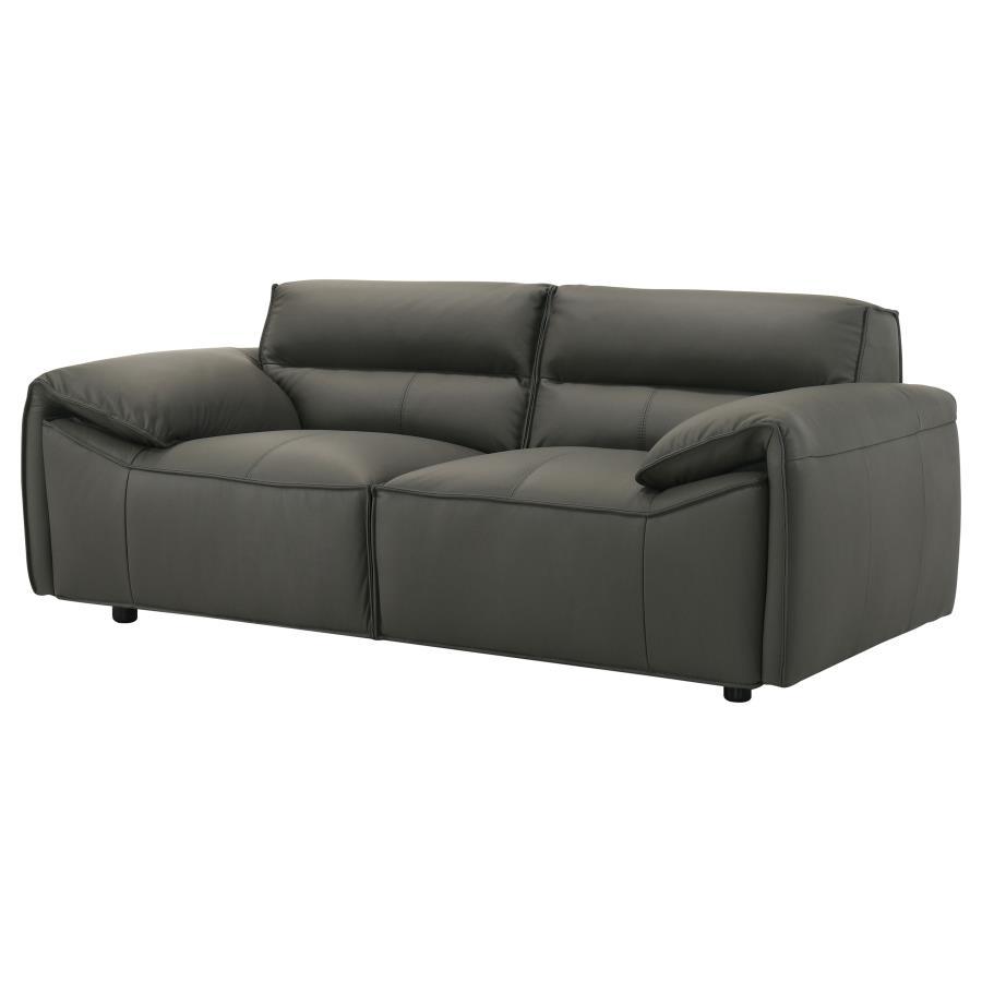 Buxton - Top Grain Leather Upholstered Loveseat