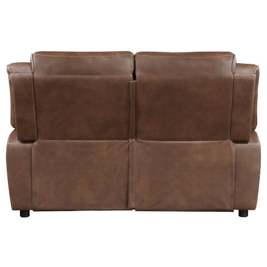 Ellington - Upholstered Padded Arm Loveseat - Dark Brown by Coaster Fine Furniture | Bel Furniture