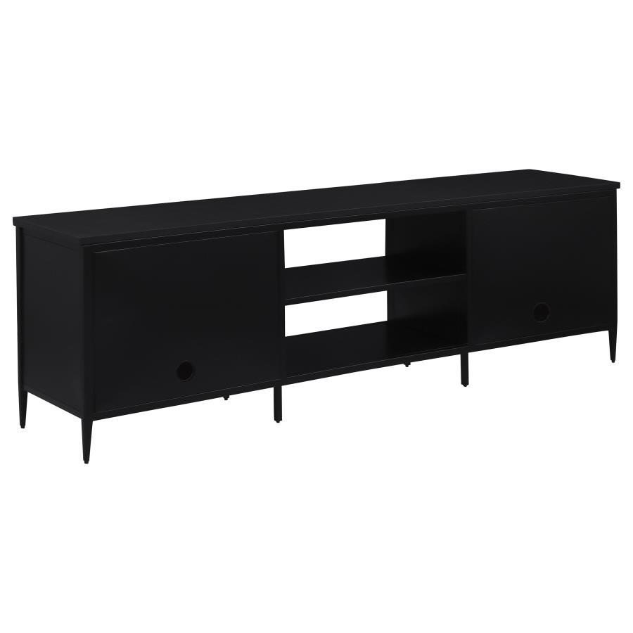 Amherst - 2-Door 70" Metal TV Stand Media Console - Black by Coaster Fine Furniture | Bel Furniture