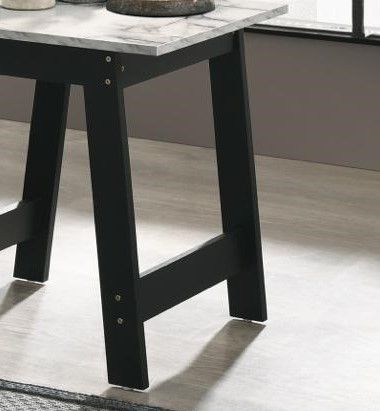 Kenzo - End Table With Faux Marble Top Finish - Black by Lilola Home | Bel Furniture