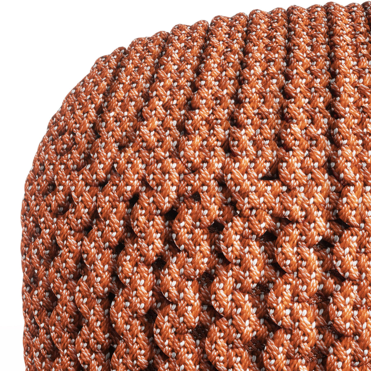 Wynne - Round Knitted Outdoor / Indoor Pouf - Orange by Simpli-Home | Bel Furniture