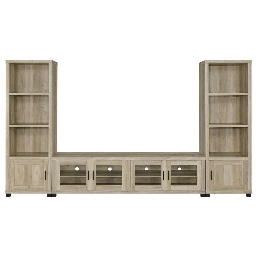 Sachin - TV Entertainment Center Light Brown by Coaster Fine Furniture | Bel Furniture