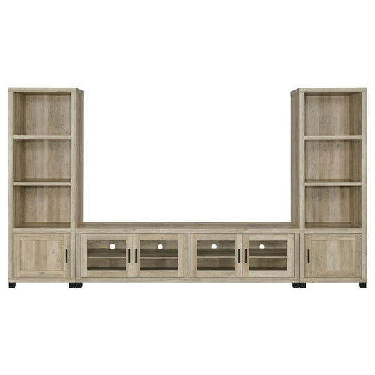 Sachin - TV Entertainment Center Light Brown by Coaster Fine Furniture | Bel Furniture