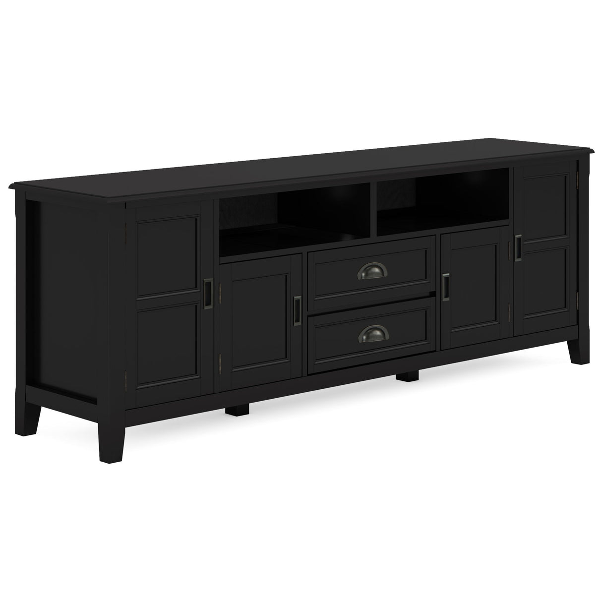 Burlington - TV Media Stand Black by Simpli-Home | Bel Furniture