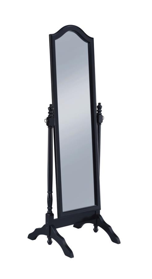 Cabot - Wood Adjustable Length Cheval Mirror Black by CoasterEveryday | Bel Furniture
