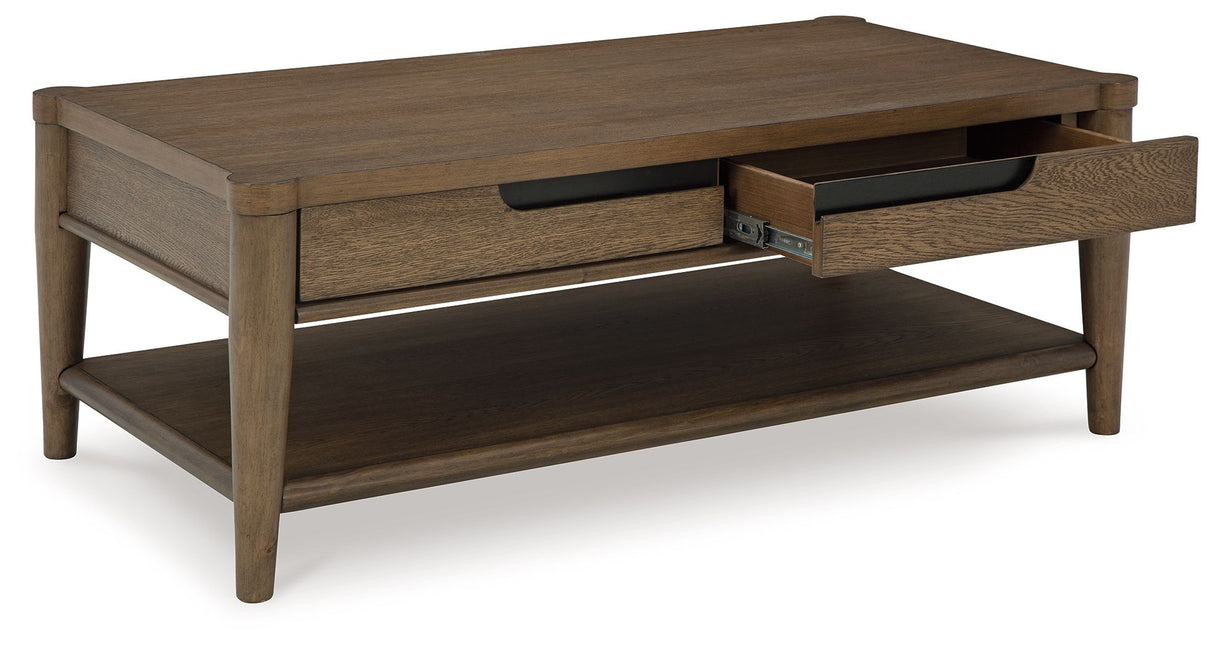 Roanhowe - Brown - Rectangular Cocktail Table by Signature Design by Ashley® | Bel Furniture