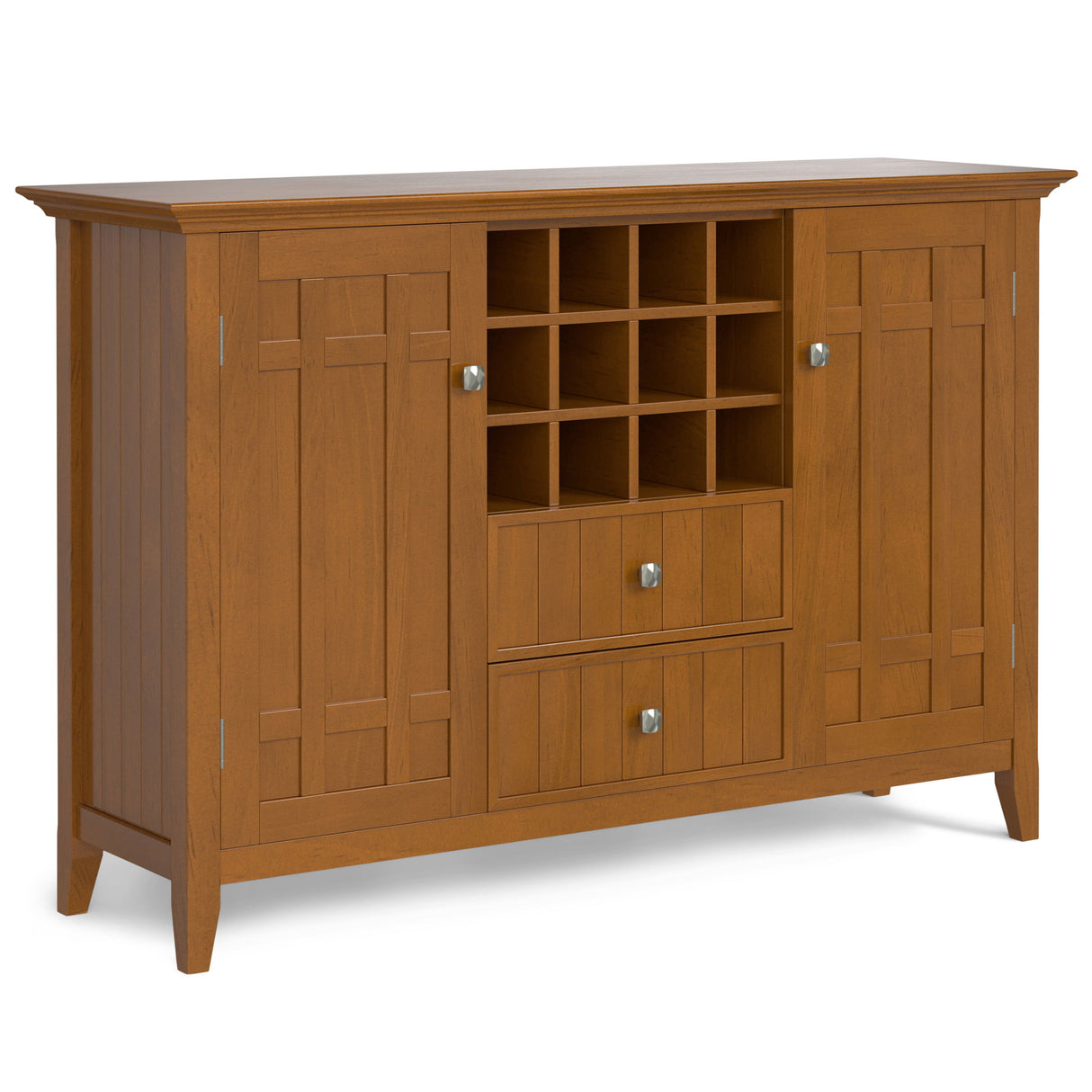 Bedford - Sideboard Buffet And Wine Rack Light Brown by Simpli-Home | Bel Furniture