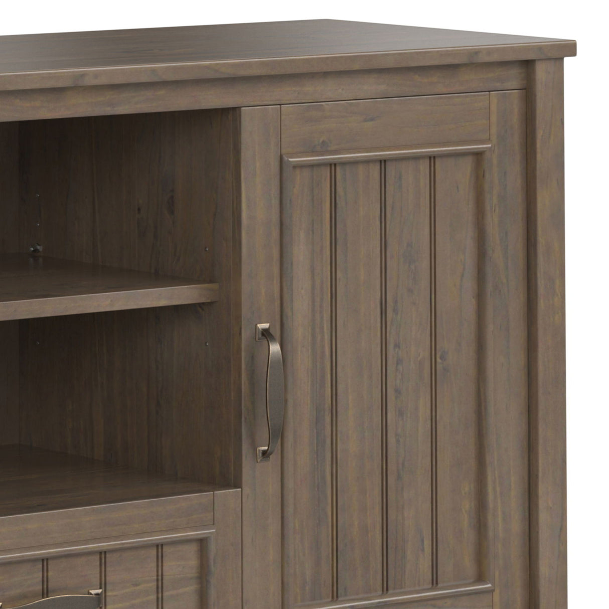 Lev - TV Media Stand - Smoky Brown by Simpli-Home | Bel Furniture