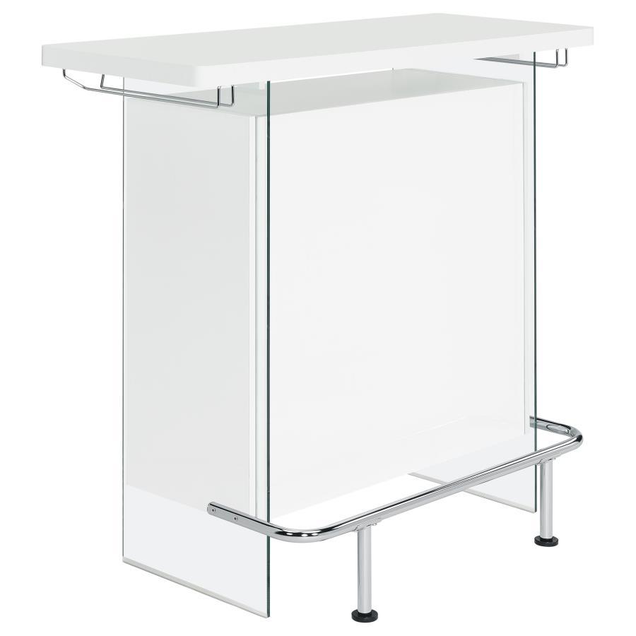Acosta - Freestanding Home Bar Wine Cabinet White by CoasterEveryday | Bel Furniture