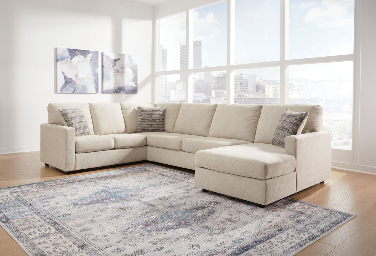 Edenfield - Sectional Pearl Silver 3 Pc. Right Arm Facing Corner Chaise Sectional by Signature Design by Ashley® | Bel Furniture