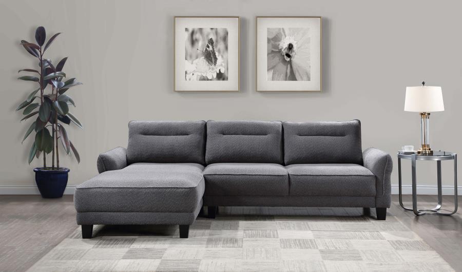 Caspian - Upholstered Curved Arm Chaise Sectional Sofa by Coaster Fine Furniture | Bel Furniture