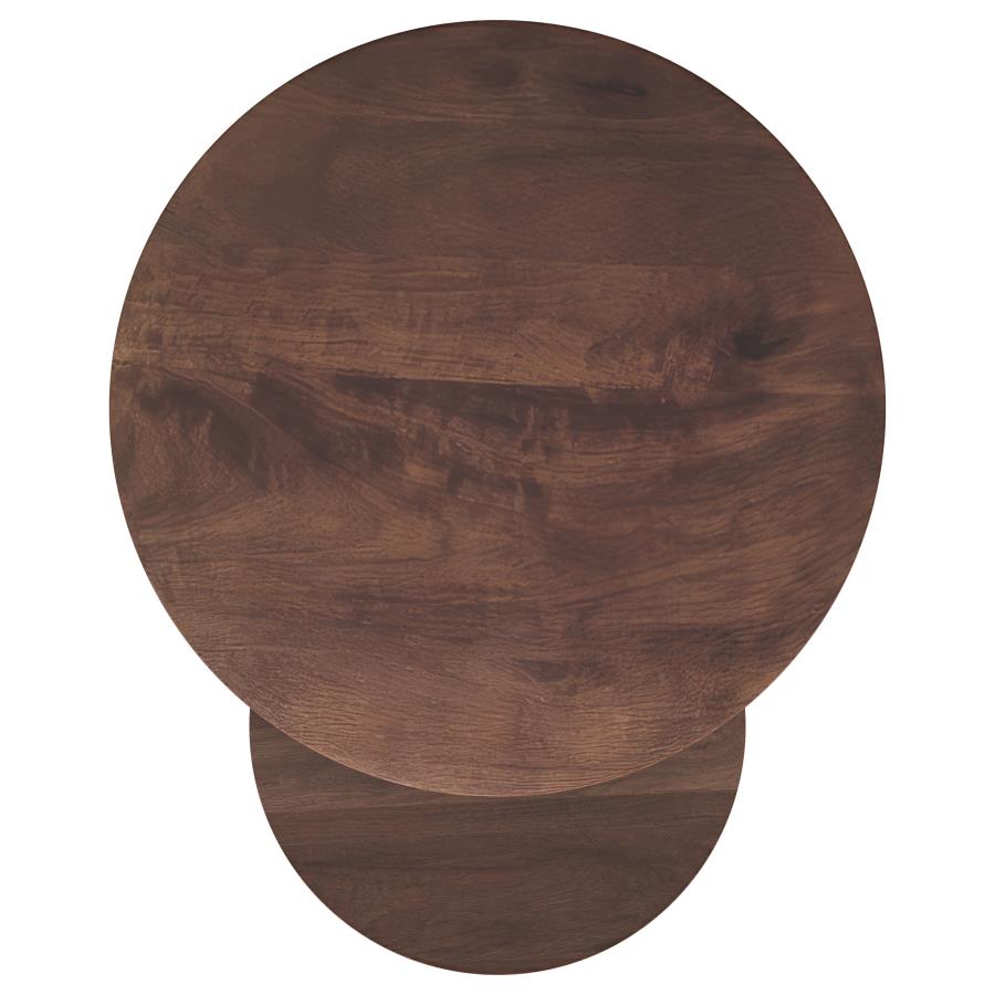 Yency - 2 Piece Round - Mango Wood Nesting Table Set - Dark Brown