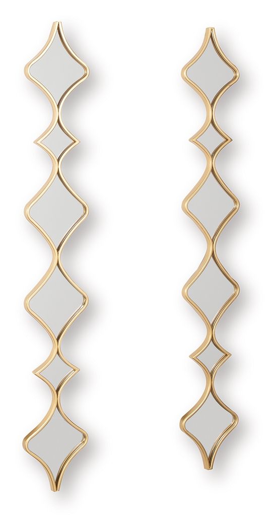 Harriswood - Gold Finish - Accent Mirror Set (Set of 2) by Signature Design by Ashley® | Bel Furniture