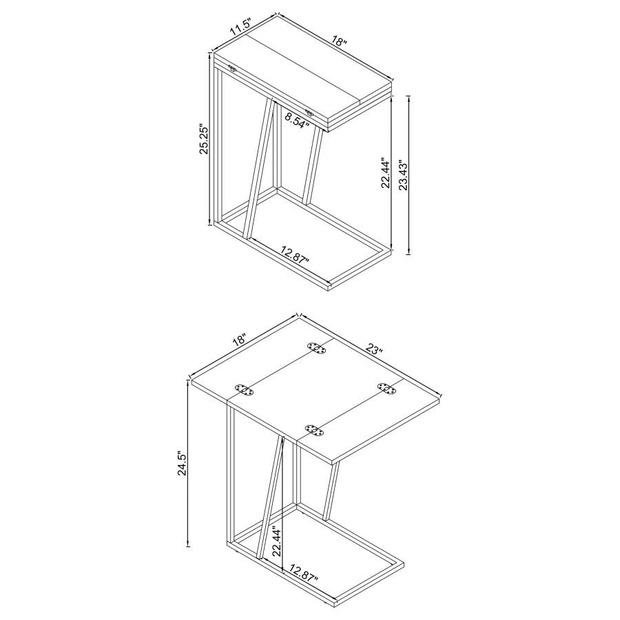 Carly - Expandable Engineered Wood C-Shaped Side Table