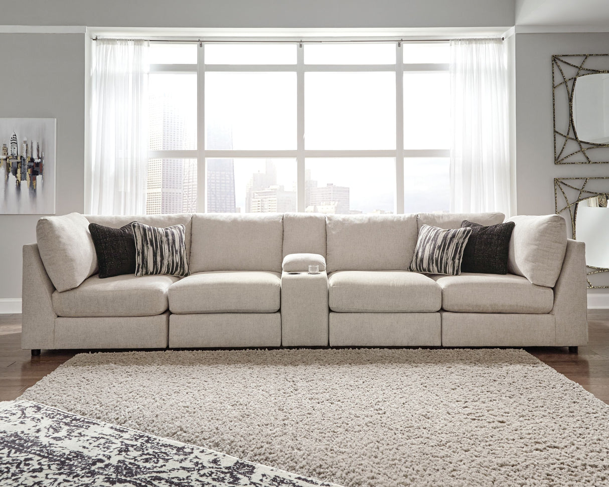 Kellway - Sectional Beige 5 Pc. Sectional with Console Storage by Signature Design by Ashley® | Bel Furniture