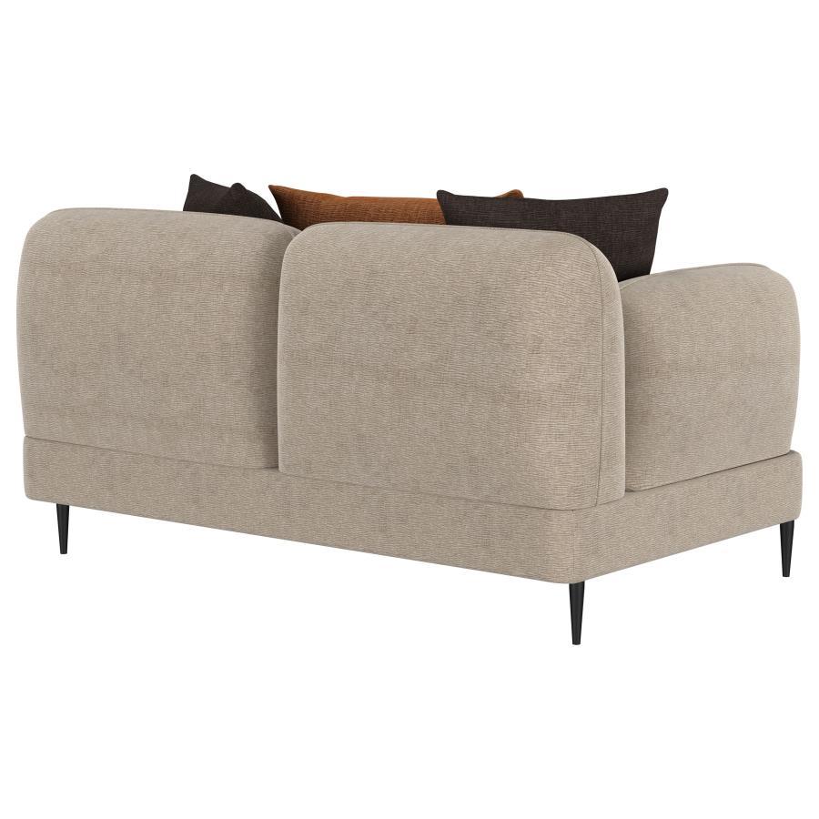 Jade - Chenille Upholstered Modern Track Arm Loveseat