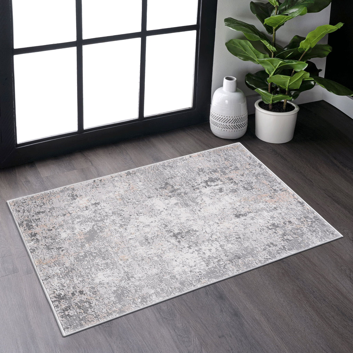 Marfi - 2' X 3' Abstract Area Rug - Gray Multi