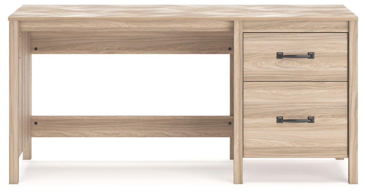 Battelle - Tan - Home Office Desk by Signature Design by Ashley® | Bel Furniture