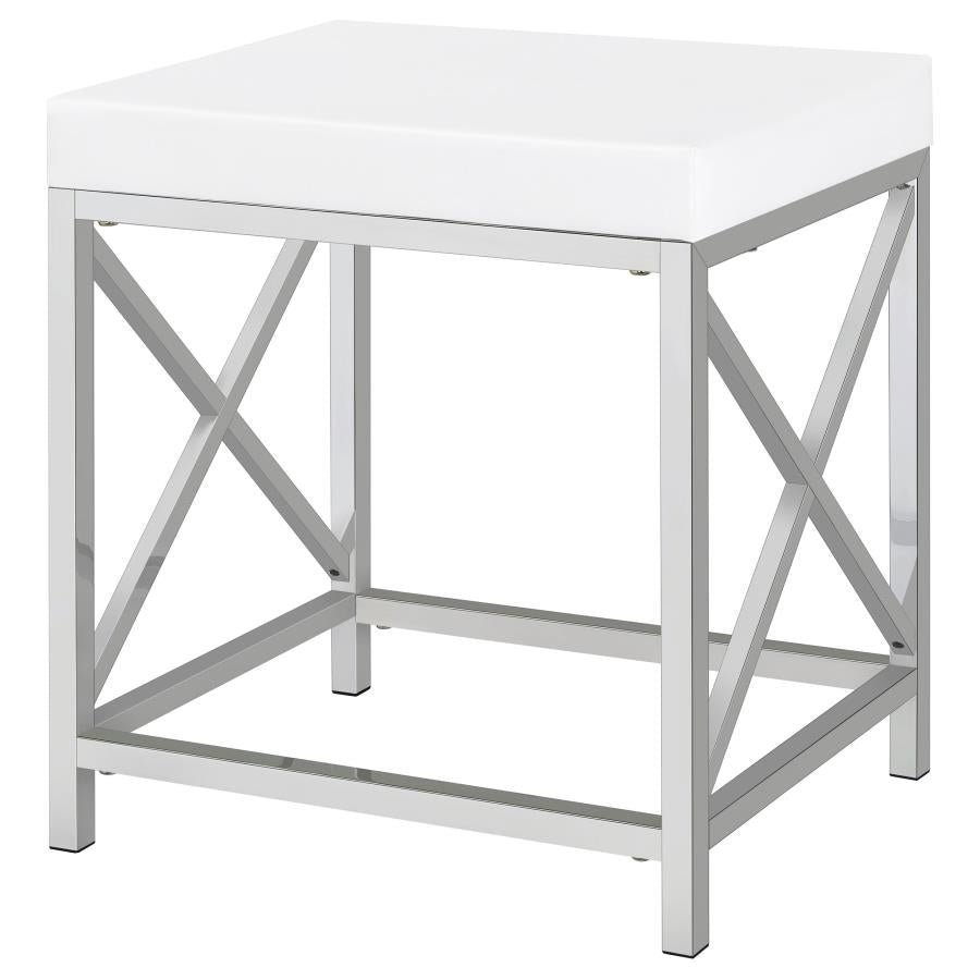 Eliza - Vanity Set With Lighting & Stool - White And Chrome