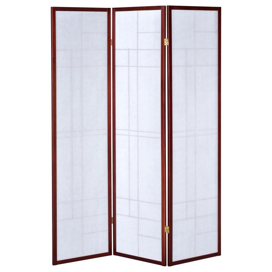 Katerina - 3-Panel Room Divider Folding Shoji Screen - Cherry by CoasterEveryday | Bel Furniture