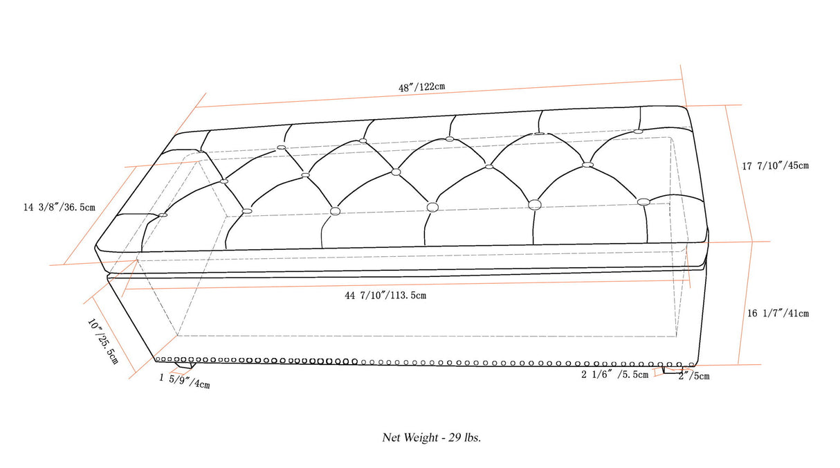 Hamilton - Storage Ottoman - Coffee Brown by Simpli-Home | Bel Furniture