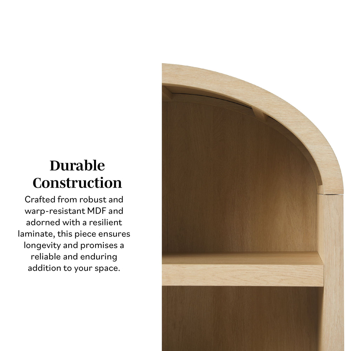 Modern 5 Shelf Open Arched Bookshelf by Walker Edison | Bel Furniture