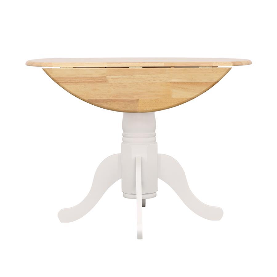 Allison - Round Drop Leaf Extension Dining Table - White by CoasterEveryday | Bel Furniture