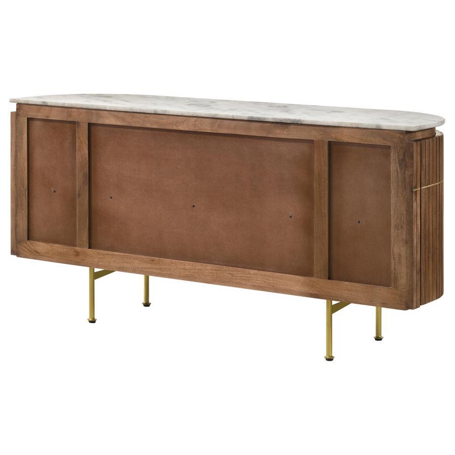 Ortega - 4 Door Marble Top Sideboard Buffet Cabinet - Natural by CoasterElevations | Bel Furniture