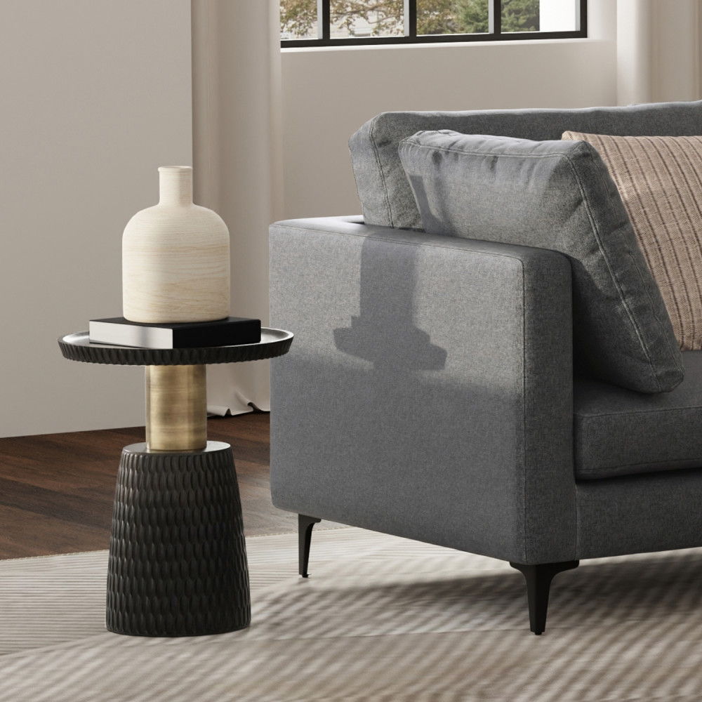 Breanna - Side Table - Black / Gold by Simpli-Home | Bel Furniture