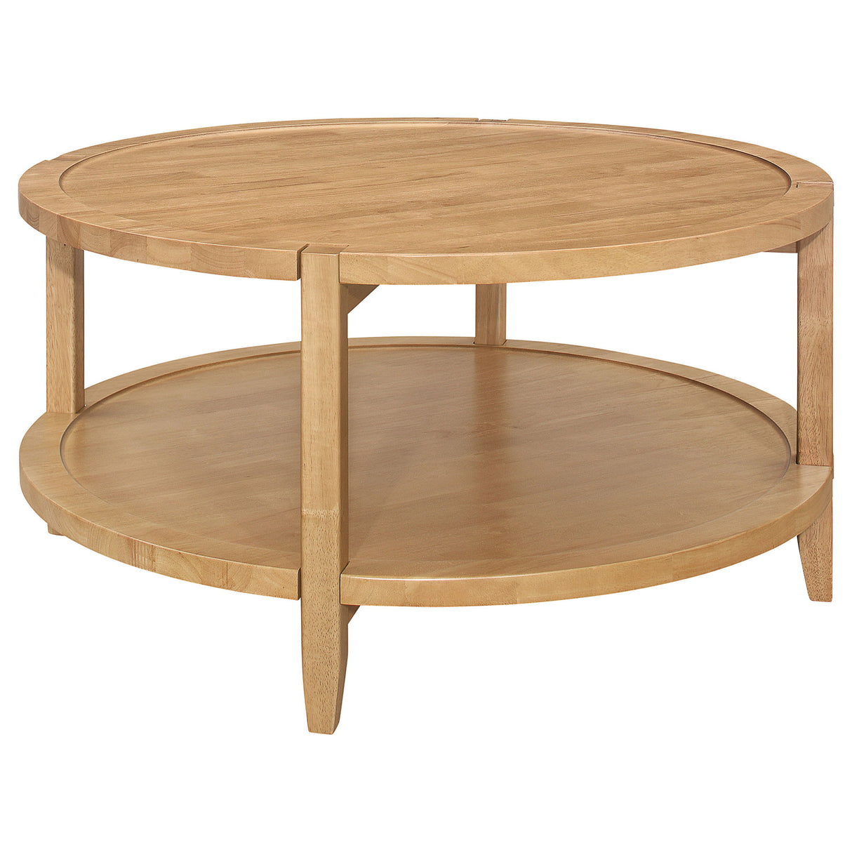 Camillo - Round Solid Wood Table Light Brown Coffee Tables by Coaster Fine Furniture | Bel Furniture