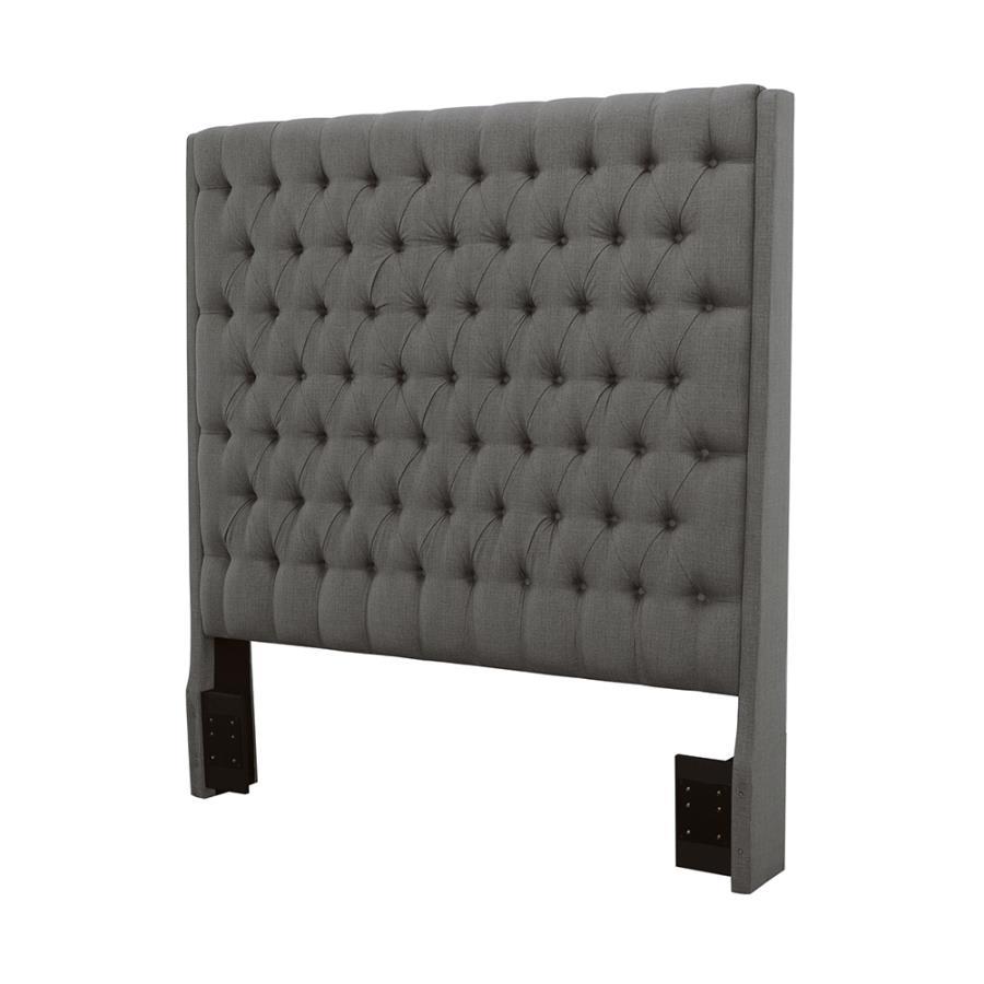 Camille - Upholstered Queen Panel Headboard - Gray by CoasterEssence | Bel Furniture