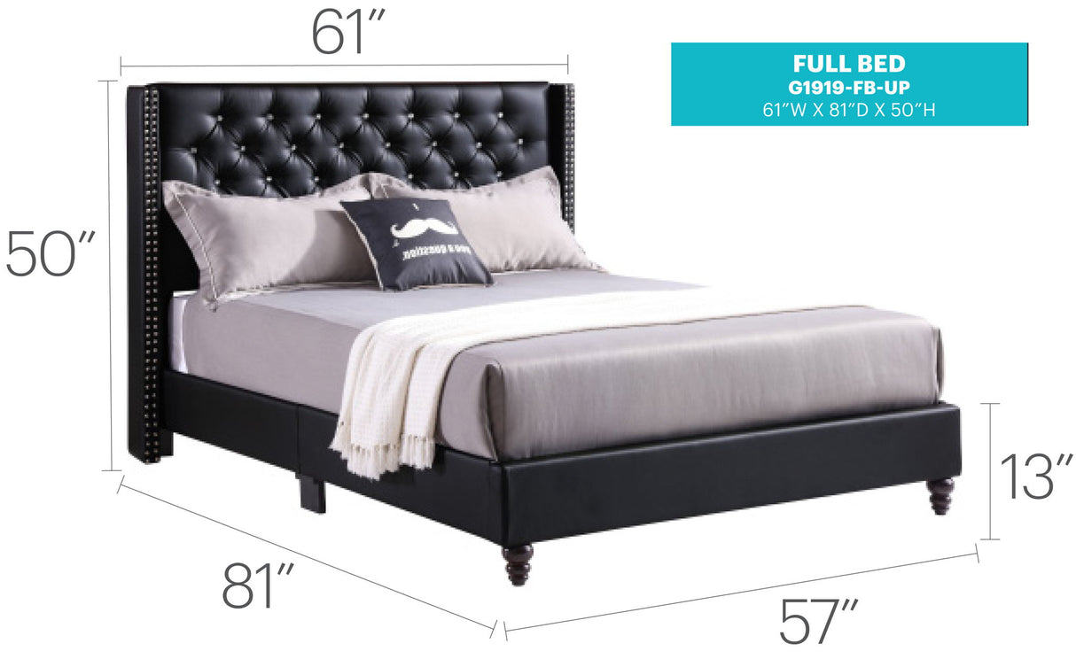 Upholstered Nailhead Trim Chic Bed - view 31