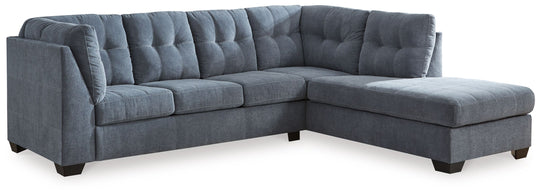 Marleton - Sleeper Sectional Blue 2-Piece Sleeper Sectional With Right Arm Facing Corner Chaise by Signature Design by Ashley® | Bel Furniture
