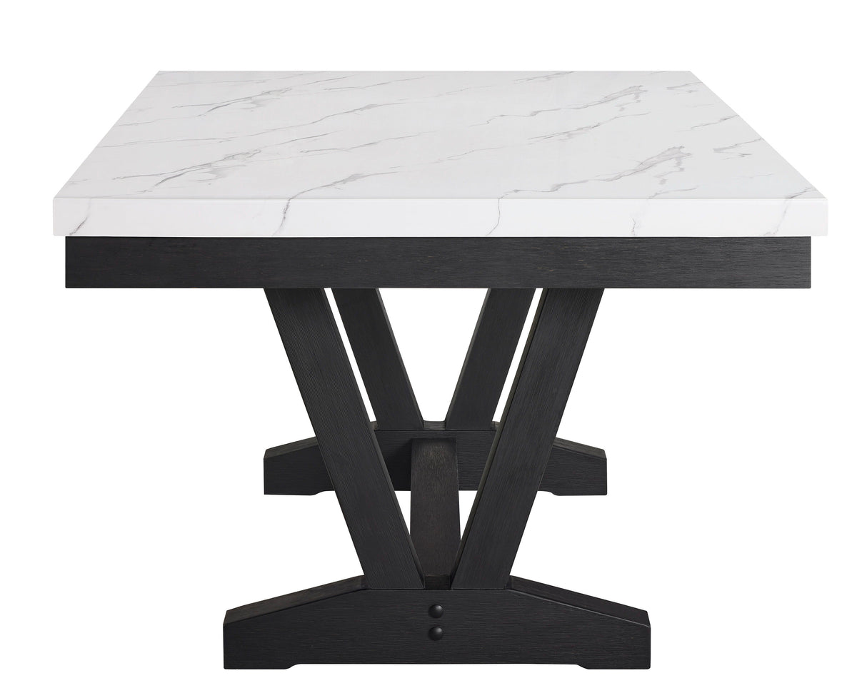 Vance - Faux Marble Dining Table - Charcoal & White by Crown Mark | Bel Furniture