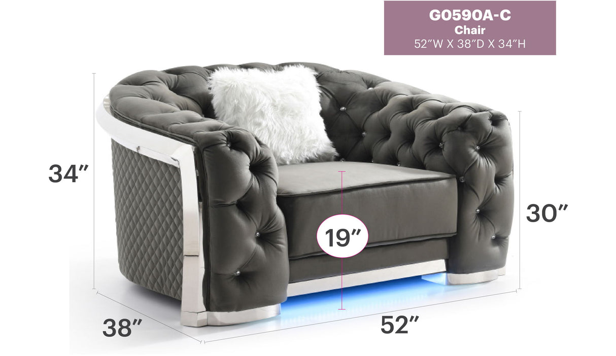 Sophisticated Accent Chair - Gray