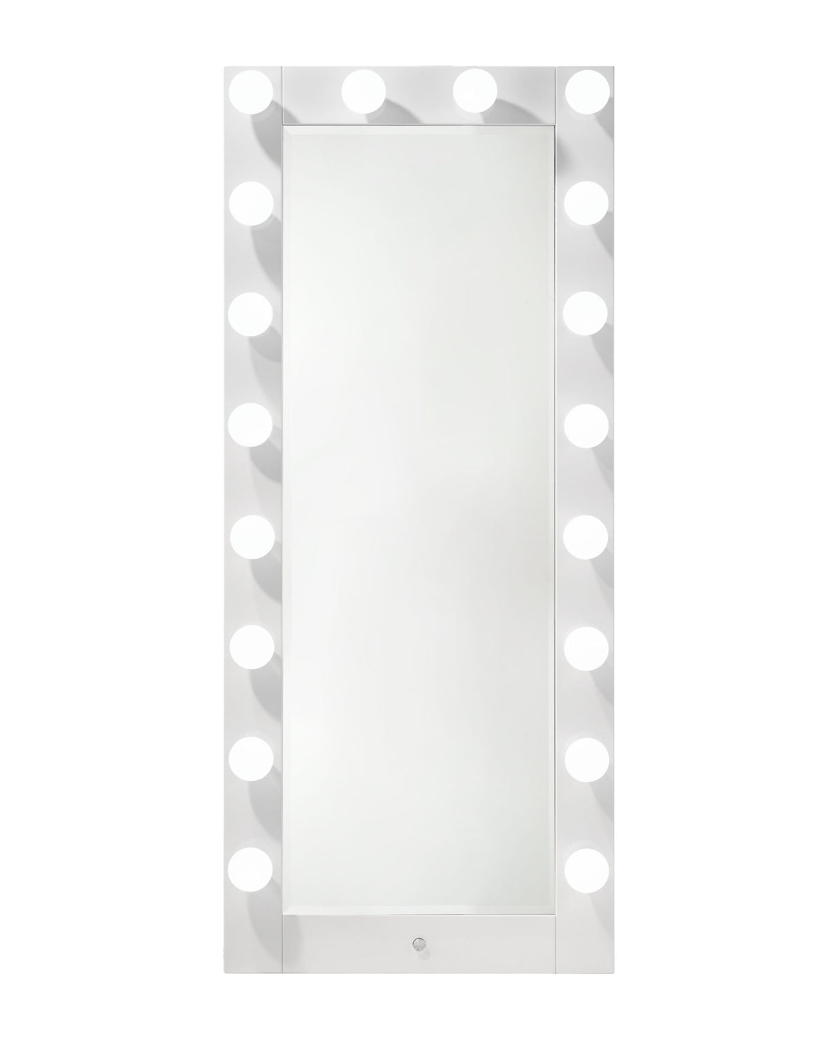 Luxo - Tall Lighted Drawer Vanity Mirror - White