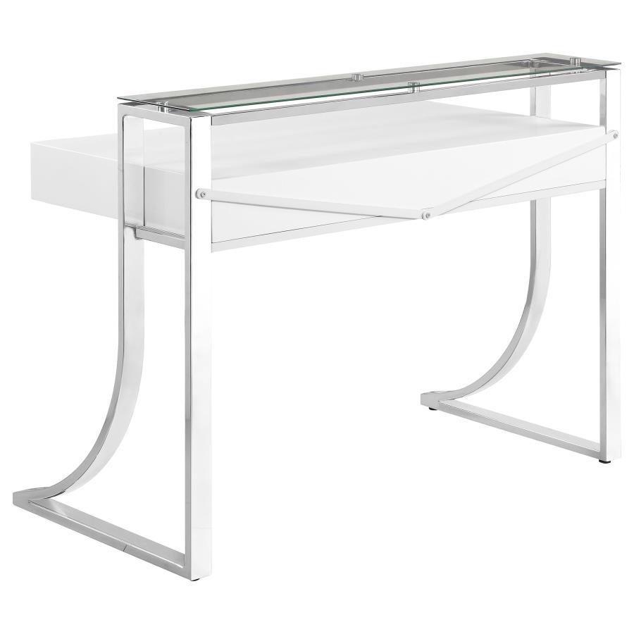 Gemma - 2-Drawer Writing Desk - White High Gloss by CoasterEssence | Bel Furniture