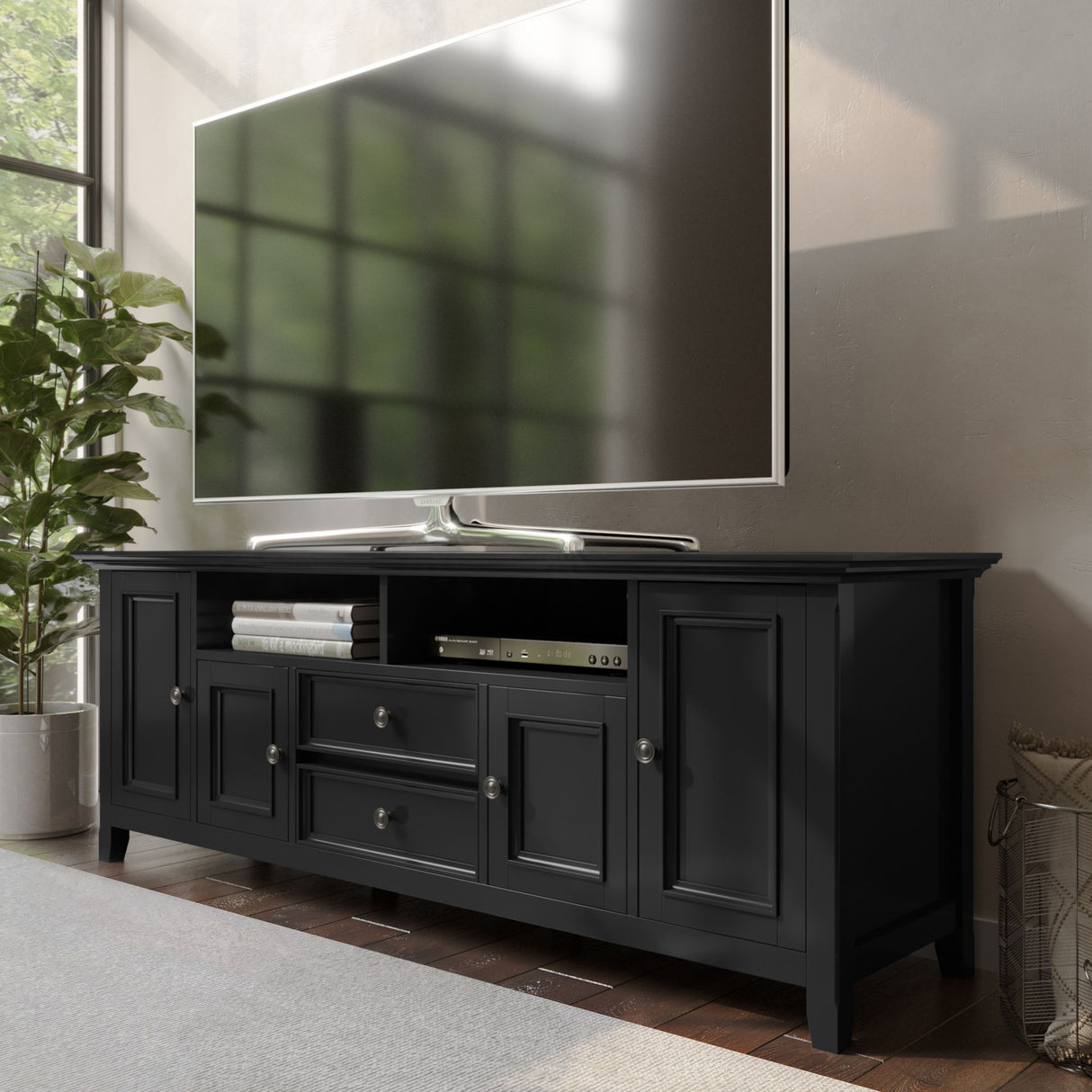 Amherst - Wide TV Media Stand by Simpli-Home | Bel Furniture