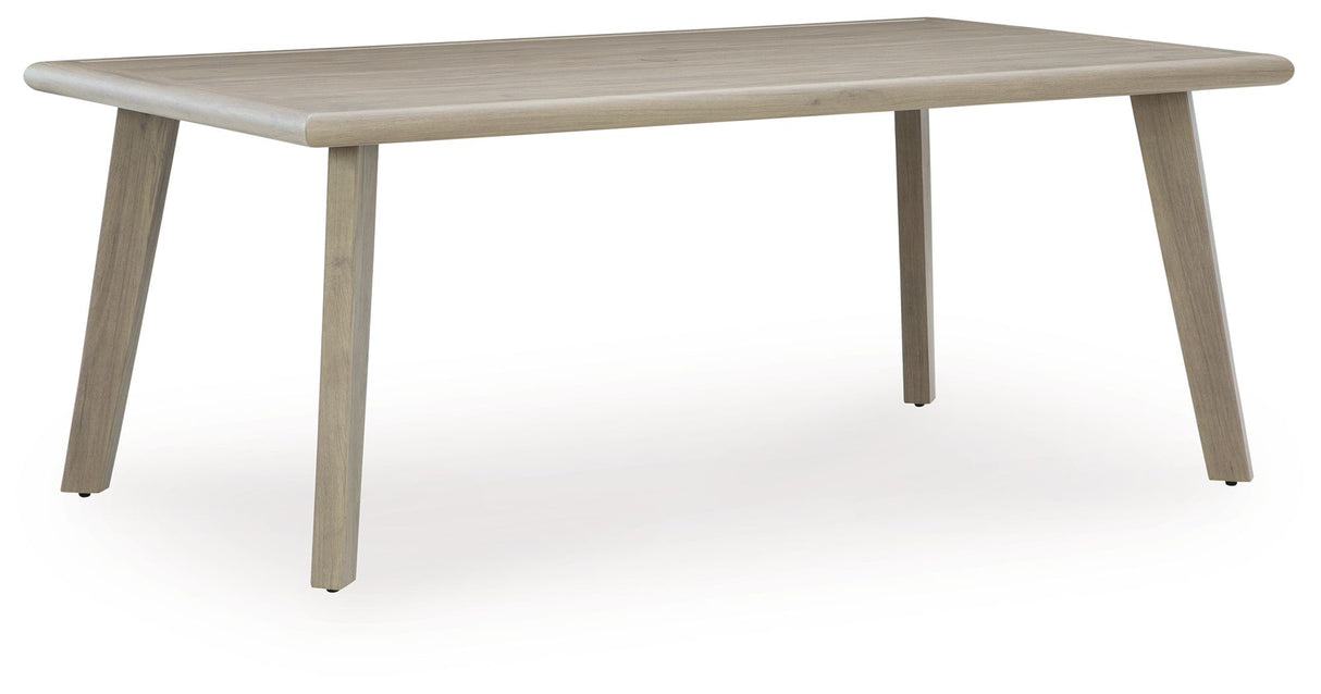 Cliff Trails - Beige - Rectangle Dining Table With Umbrella Option by Signature Design by Ashley® | Bel Furniture