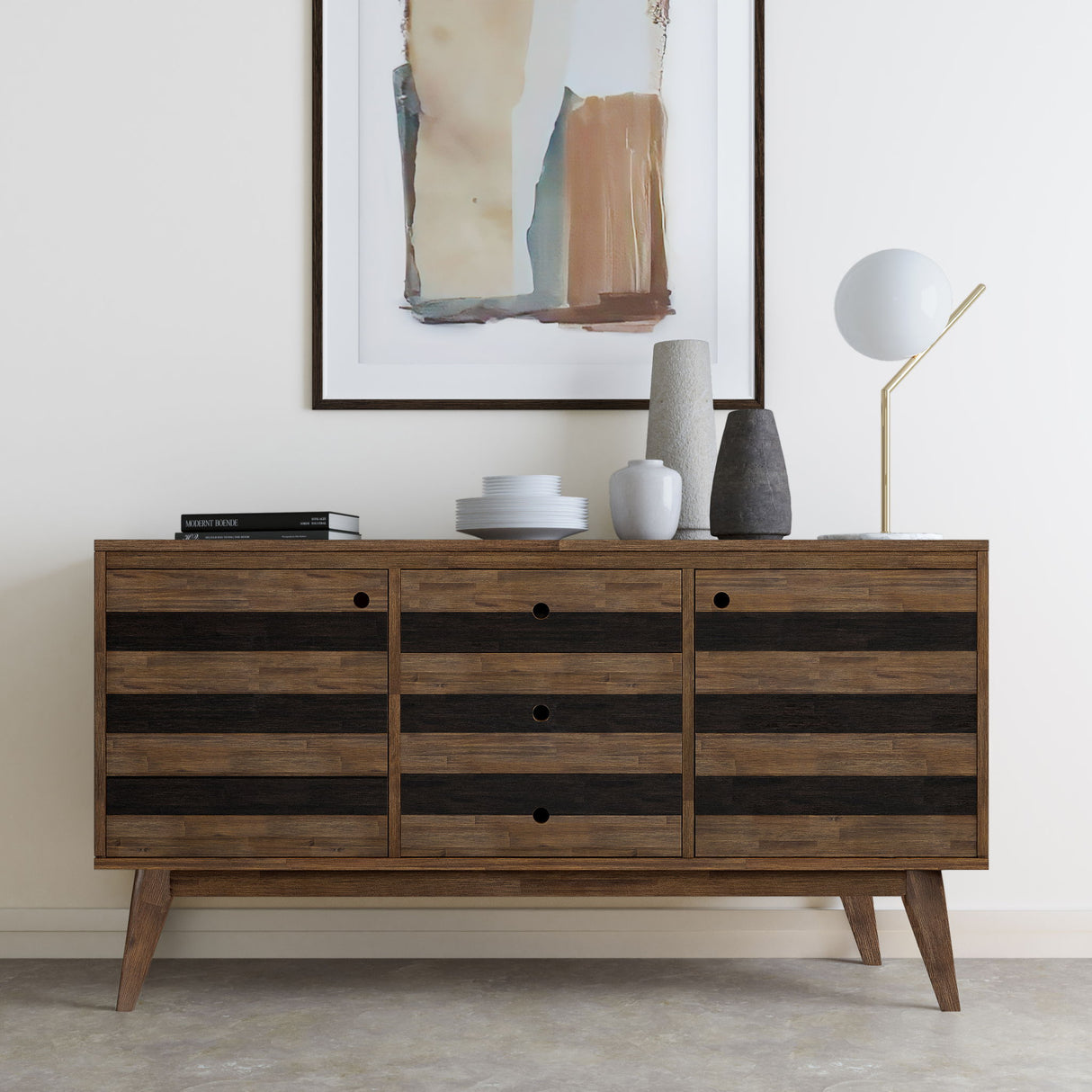 Clarkson - Sideboard Buffet - Rustic Natural Aged Brown by Simpli-Home | Bel Furniture